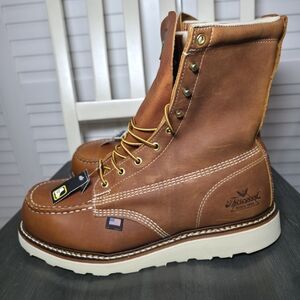 Thorogood American Heritage 8" Tobacco Moc Steel Toe Work Boots Men's Size 10 D